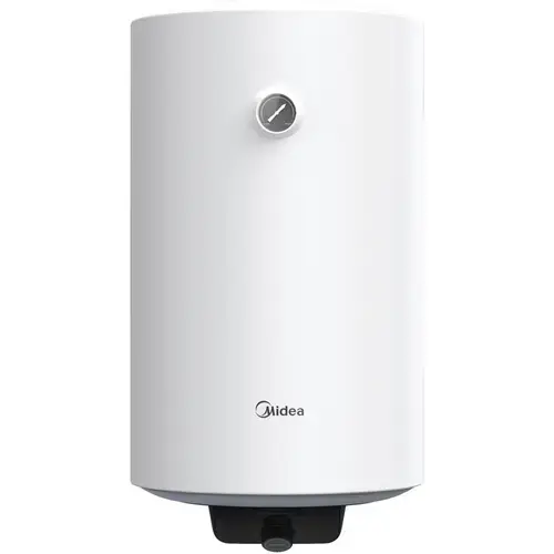 Boiler electric Midea D50-15FG, seria Lume, model cilindric, volum 50L, control mecanic, Supapa de siguranta de reducere a presiunii, protectie la supraincalzire (Alb)