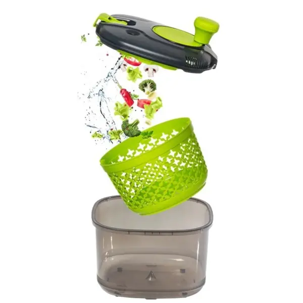 Bol cu Strecuratoare Centrifuga pentru Uscat Salata si Verdeturi, 4.20 l, Herevin