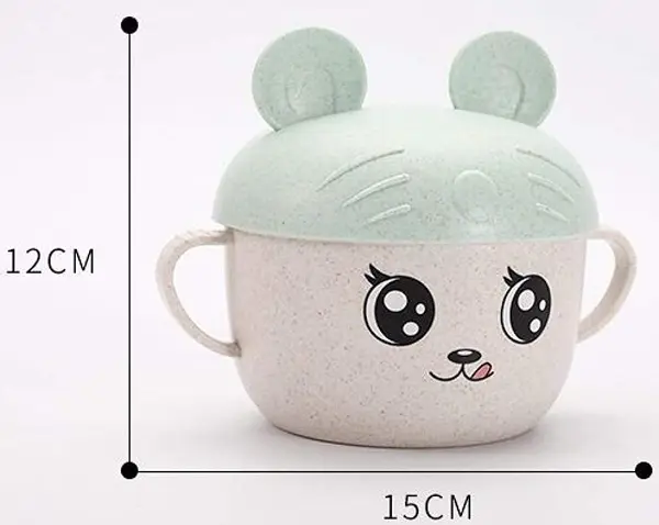 Bol de fibre de grâu organic Panda Baby - Verde