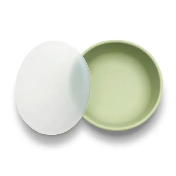 Bol de hranire cu capac din silicon natural si ventuza 6 luni+ Fresh Green