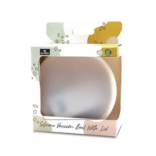 Bol de hranire cu capac Lorelli, din silicon natural, cu ventuza, 6 luni+, Galben
