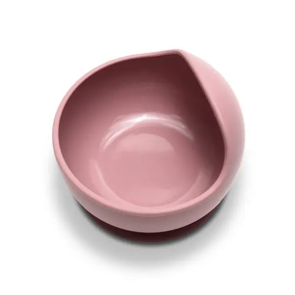 Bol de hranire din silicon natural cu ventuza 6 luni+ Pink