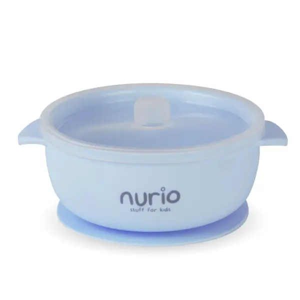 Bol din silicon cu capac Nurio - Albastru