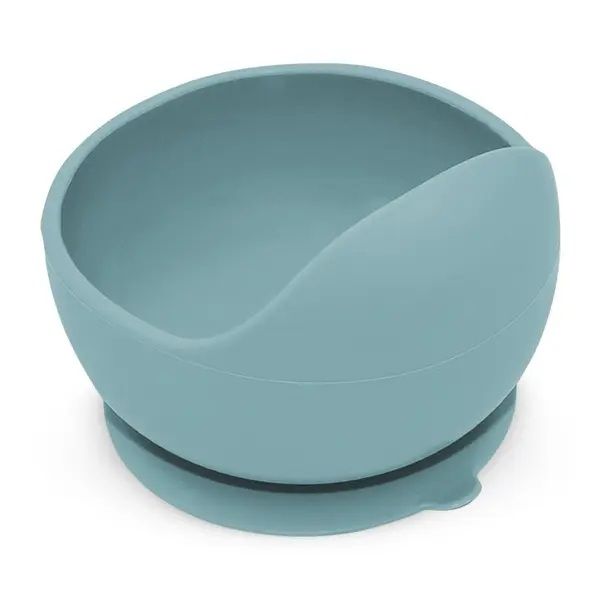 Bol din silocon PetiteMars Frosted Sky Albastru TakeMatch, cu ventuza, fara BPA, 6 luni+, 360 ml