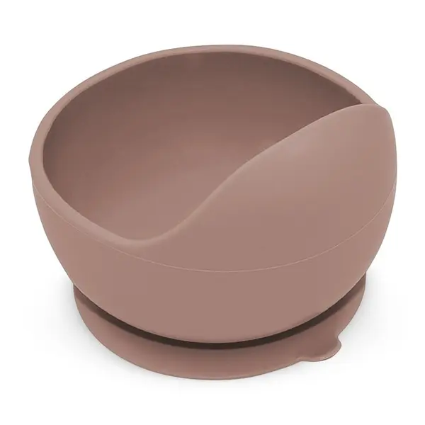 Bol din silocon PetiteMars Velvet Latte Maro TakeMatch, cu ventuza, fara BPA, 6 luni+, 360 ml