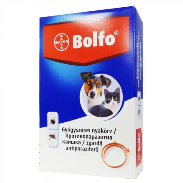 Bolfo Zgarda Antiparazitara Caine si Pisica, 38 cm