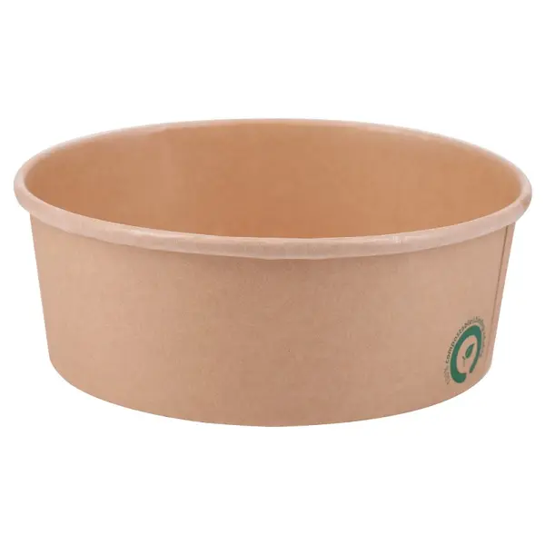Boluri Biodegradabile, Compostabile PLA Kraft, Diametru 150 mm, 600 ml, 60 buc