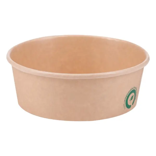 Boluri Biodegradabile, Compostabile PLA Kraft, Diametru 184 mm, 1200 ml, 50 buc