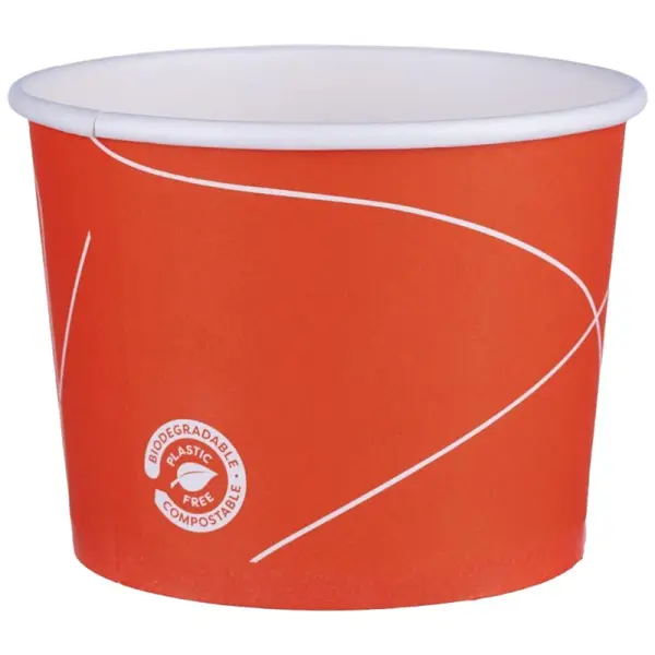 Boluri din Carton, 550 ml, Biodegradabile, Rosii, 113 mm, 6 Bucati