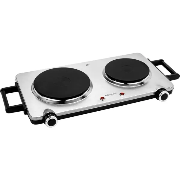 Bomann Plita electrica cu manere reci la atingere, Bomann DKP 5033 E CB, 2500 W,2 arzatoare, 2 termostate cu variatie continua 2 lampi indicatoare, Inox