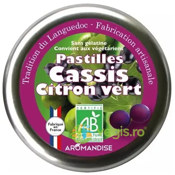 Bomboane Artizanale cu Lime si Coacaze Negre Ecologice/Bio 45g