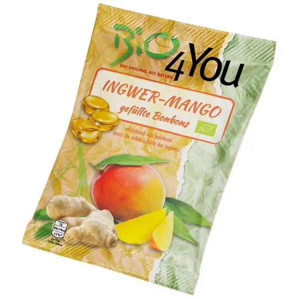 Bomboane cu ghimbir si mango fara gluten, eco - 75 g