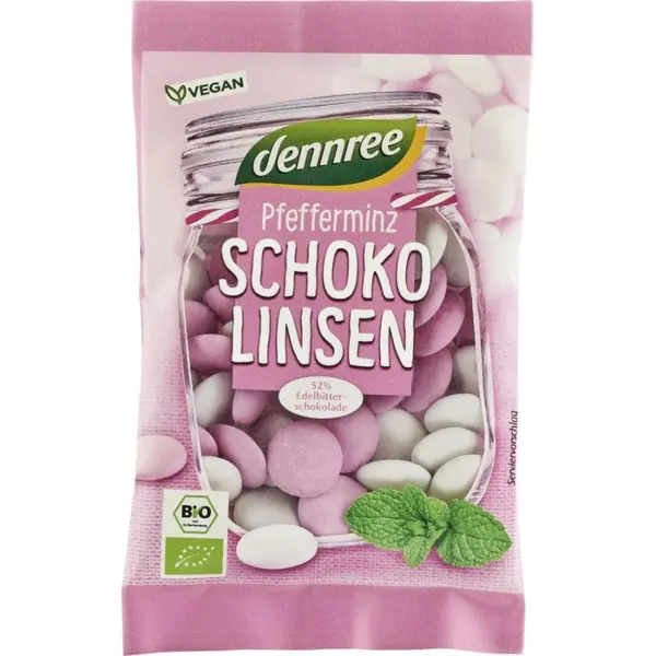 Bomboane cu menta piperata si ciocolata amaruie, eco - 100 g