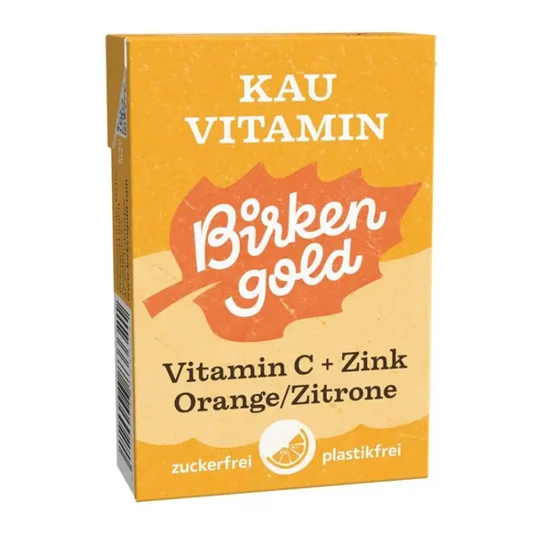 Bomboane Masticabile cu Xylitol, Vitamina C si Zinc, 28 g, Birkengold