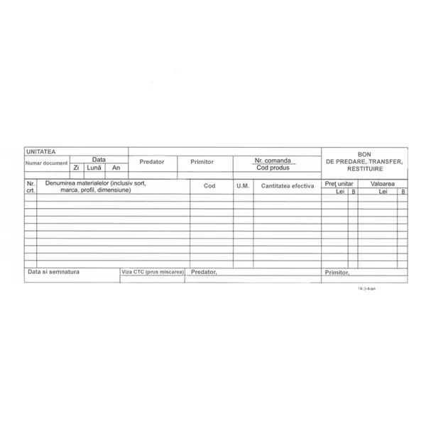 Bon transfer carnet A5 cu coperta 100 file cusute Bon transfer carnet A5 cu coperta 100 file cusute