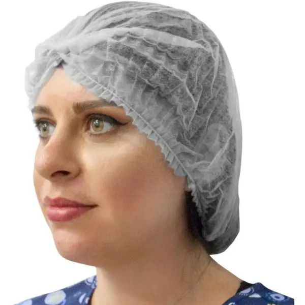 Boneta Medicala de Unica Folosinta, Prima, Alba, PPSB, cu Elastic si Clip, 100 Bucati