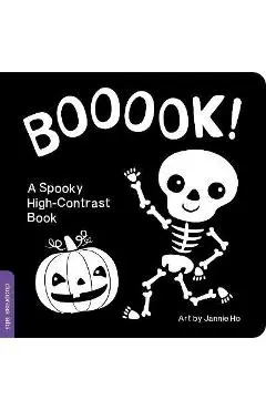Booook! a Spooky High-Contrast Book: A High-Contrast Board Book That Helps Visual Development in Newborns and Babies While Celebrating Halloween - Jannie Ho