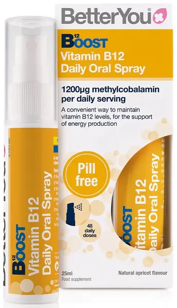 Boost Spray oral, Vitamina B12, 25 ml, 48 doze zilnice, Better You