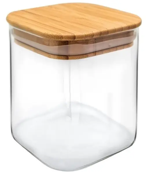 Borcan de sticlă Nerthus - 800 ml, cu un capac de bambus