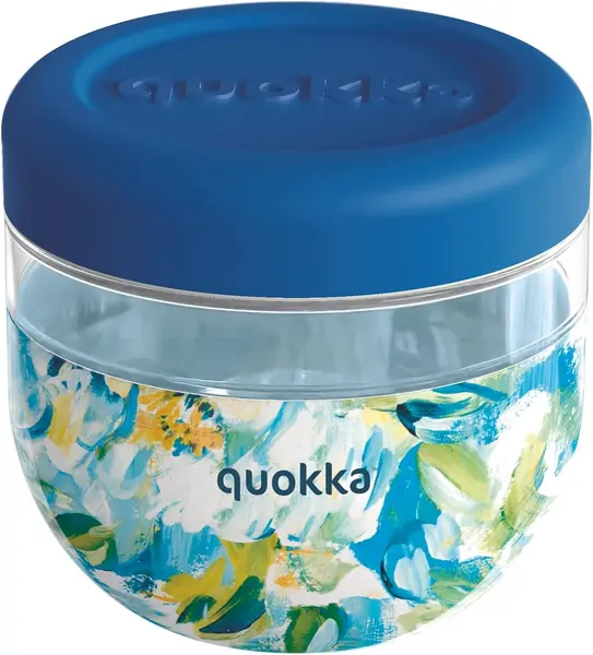 Borcan pentru mâncare Quokka Bubble - Blue Peonies, 770 ml