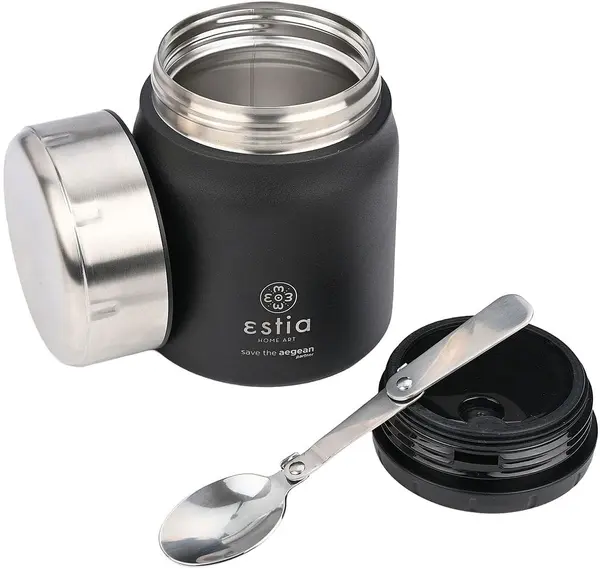Borcan termos pentru alimente Estia Save the Aegean - Midnight Black, 500 ml