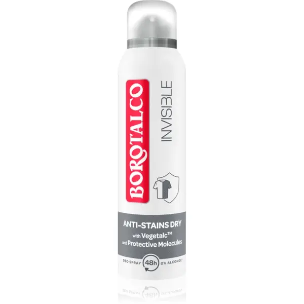 Borotalco Invisible deodorant spray impotriva petelor albe si galbene 150 ml