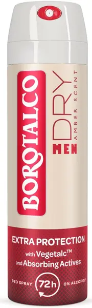 Borotalco Men Deodorant spray Dry Amber Scent, 150 ml