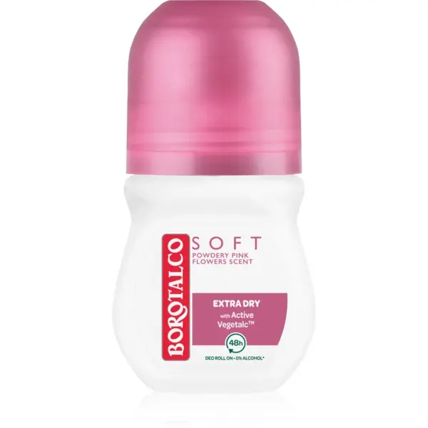 Borotalco Soft Talc & Pink Flower deodorant roll-on fară alcool 50 ml