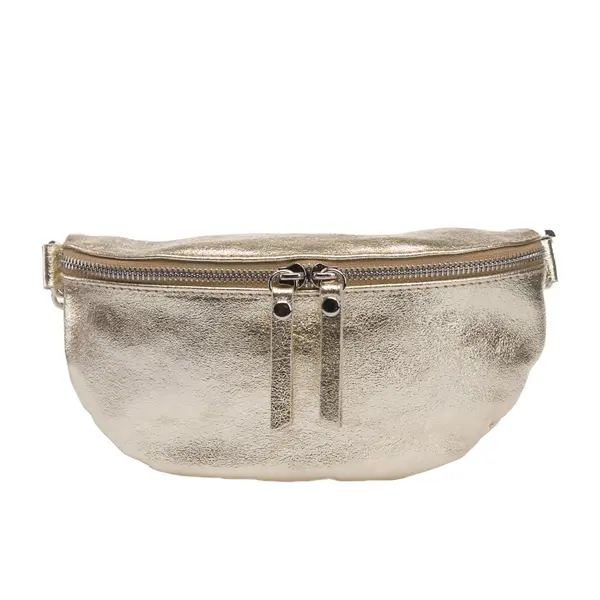 Borsetă damă din piele naturala auriu Waist Glam