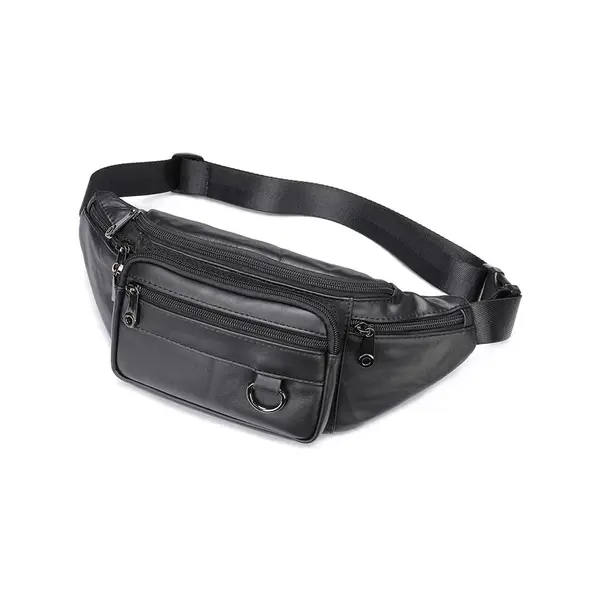 Borseta pentru barbati, Iseron GT3800, piele naturala, model negru
