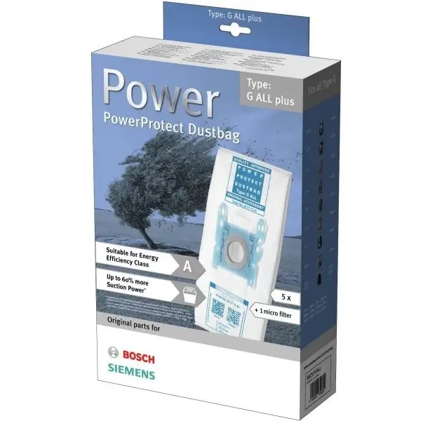 BOSCH 5 Saci de aspirator + 1 microfiltru PowerProtect BBZ51FGALL Bosch Siemens