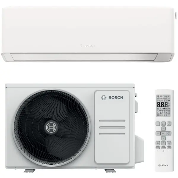 BOSCH Aparat de aer conditionat Bosch Climate 7000i, 9000 BTU Wi-Fi, Clasa A+++/A+++, functie Save Plus, functie Power Control, Wind Avoid Me,3D Airflow, i-Clean, Follow me, Alb
