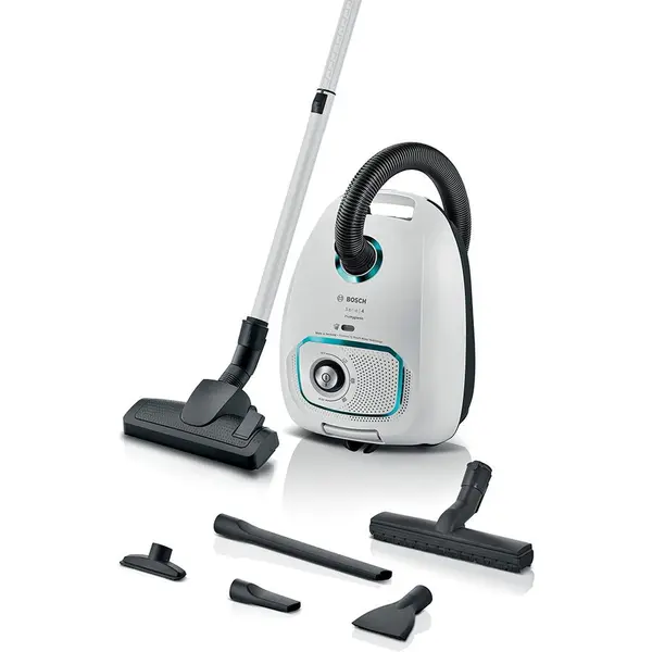 BOSCH Aspirator cu sac Bosch ProHygienic Seria 4 BGB41HYG1H, 4l, 600W, 75 dB, Alb-Negru