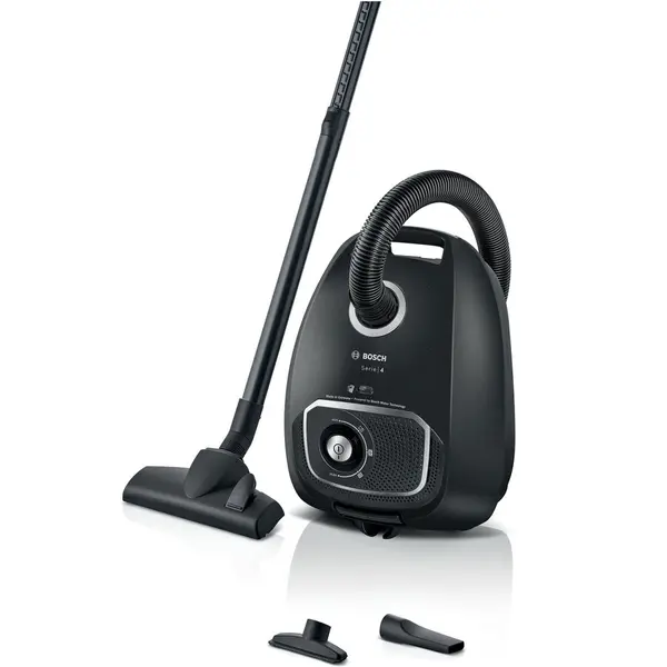 BOSCH Aspirator cu sac Bosch Seria 4 BGB41BA1, 600W, 4 l, Sistem PowerProtect, Control electronic rotativ, Negru