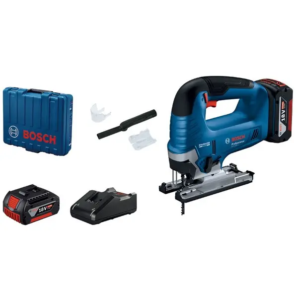 BOSCH Bosch GST 185-LI Fierastrau vertical brushless 125mm + 2 acumulatori Li-Ion, 18V, 4Ah CoolPack + Incarcator rapid + variza profesionala