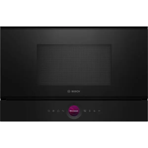 BOSCH Cuptor cu microunde incorporabil Bosch BFL7221B1, 21 l, 900 W, Autocuratare hidrolitica, 20 functii , Negru