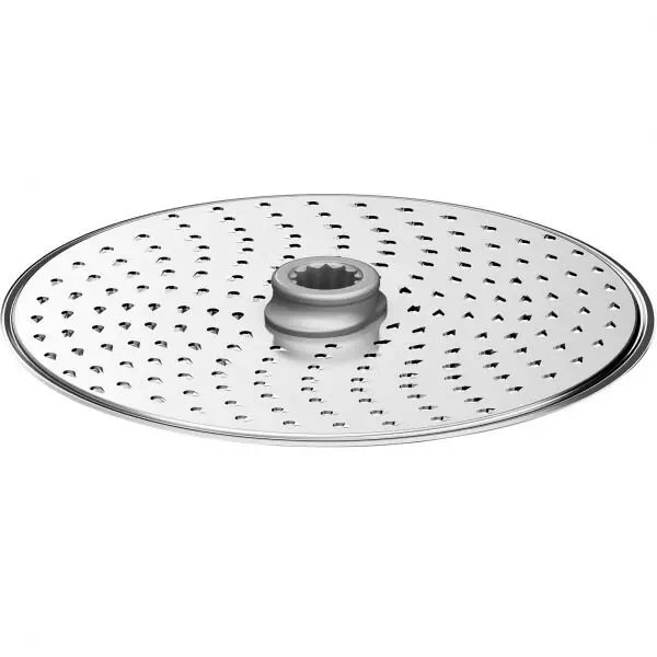 BOSCH Disc de razuire Bosch (Fine Grating) MUZ9FG1, Rezultate extra fine, Pentru branzeturi dure (parmezan), ciocolata si nuci, Din otel inoxidabil si plastic, Functioneaza prin MUZ9VL1, Pentru gama MUM9 si Cookit