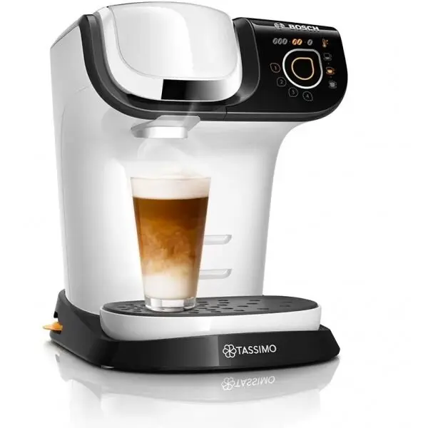 BOSCH Espressor Bosch Tassimo MY WAY TAS6504, 1500W, 1.3 L, T-Disc, Tehnologie INTELLIBREW, 4 setari de memorie, capsule, Alb/Negru
