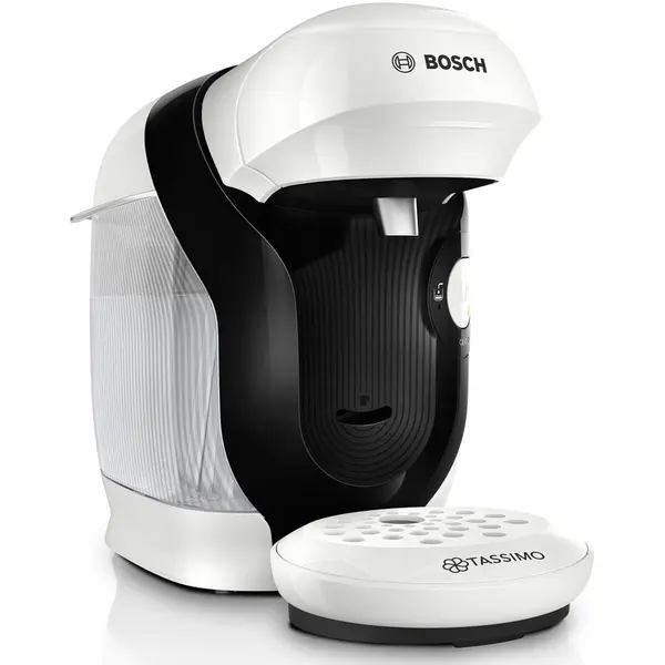 BOSCH Espressor Bosch Tassimo Style TAS114E, 1400W, 3.3 bar, 0.7l, Autocuratare si decalcifiere, capsule, Alb