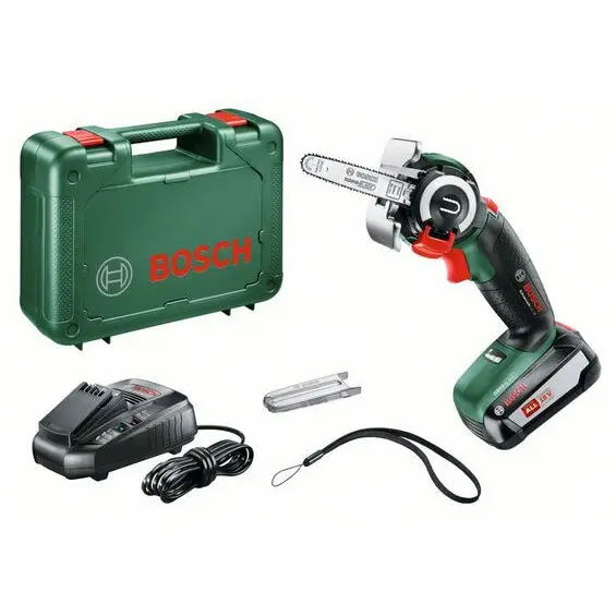 BOSCH Fierastrau electric pe acumulator Bosch AdvancedCut 18, 18 V, 2.5 Ah, 65 mm adancime taiere lemn, acumulator, incarcator, geanta transport, Negru-Verde