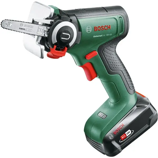 BOSCH Fierastrau pe acumulator NanoBlade Bosch UniversalCut 06033D5202, 18 V, 1 acumulator 2.5 Ah, nanoBLADE Wood Speed 65, 8.000 rot/min, adancime de taiere 65 mm, Verde