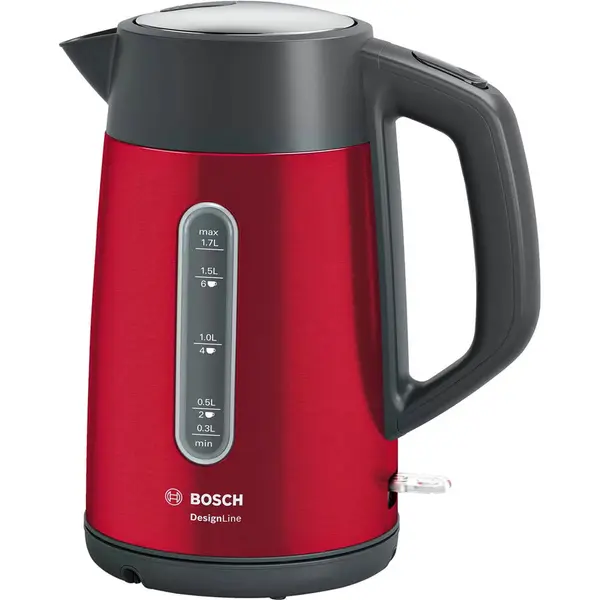 BOSCH Fierbator Bosch Designline TWK4P434, 2400W, capacitate 1,7l, filtru anticalcar, rosu
