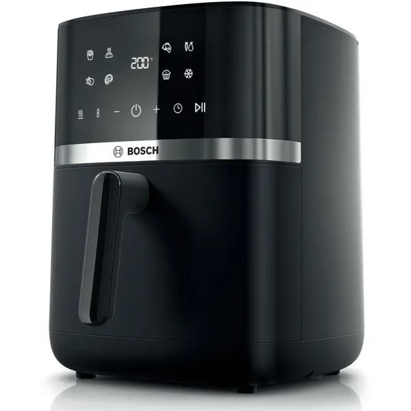 BOSCH Friteuza cu aer cald Bosch MAFS2462B, 2050W, 7 programe, Capacitate 6.1 l, incalzire dubla, Touch control, afisaj digital, curatare usoara, Negru