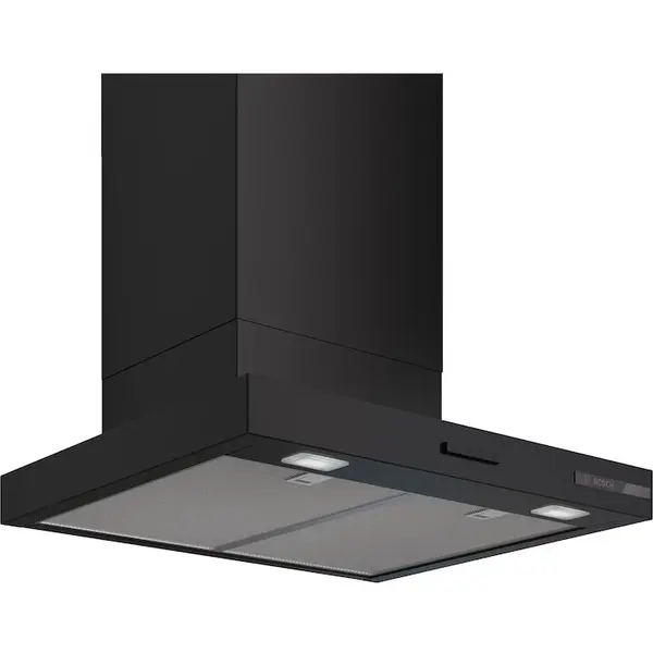 BOSCH Hota incorporabila decorativa Bosch DWB65CC60, Putere de absorbtie 594 mc/h, Control mecanic, Iluminare LED, Clasa B, 60 cm, Negru mat