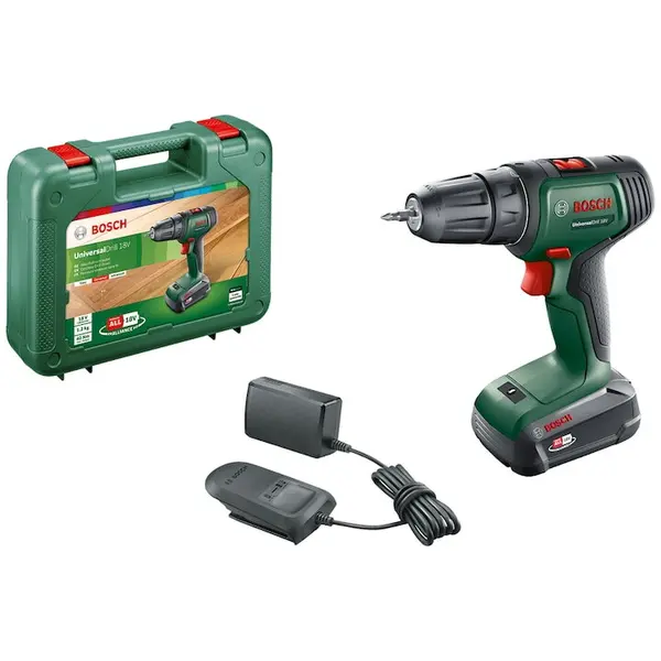 BOSCH Masina de gaurit si insurubat (bormasina) pe acumulator Bosch,18 V, 1450 RPM, sistem auto-blocare, acumulator, incarcator