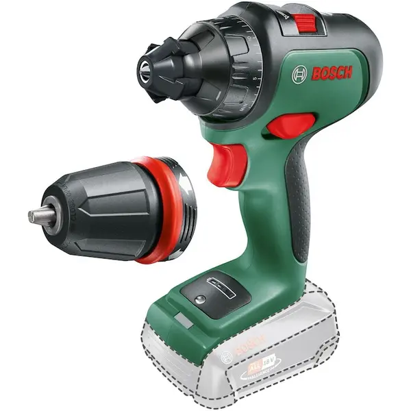 BOSCH Masina de gaurit si insurubat (bormasina) pe acumulator Bosch AdvancedDrill, 18 V, 1350 RPM, 42 Nm cuplu maxim, 35 mm diametru maxim gaurire, adaptor mandrina, cap surubelnita, fara acumulator/incarcator