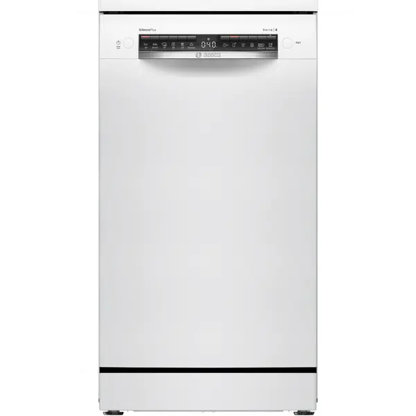 BOSCH Masina de spalat vase Bosch SPS4HMW49E, 10 seturi, 6 programe, Home Connect, EcoSilence Drive, ExtraDry, Tab-count, Silence Plus,Sistem Rackmatic, Clasa E, 45 cm, Alb