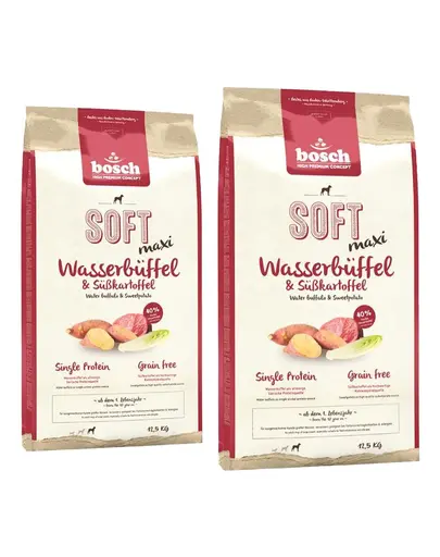 BOSCH Maxi Hrana uscata pentru cainii adulti de talie mare, carne de bivol si cartofi dulci 25 kg (2 x 12,5 kg)
