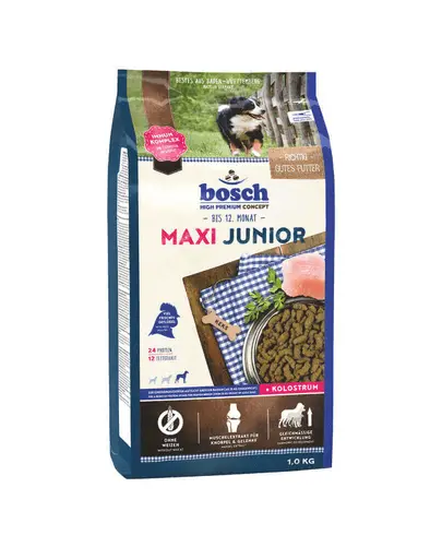 BOSCH Maxi Junior Hrana uscata caini junior talie mica, cu pasare 1 kg