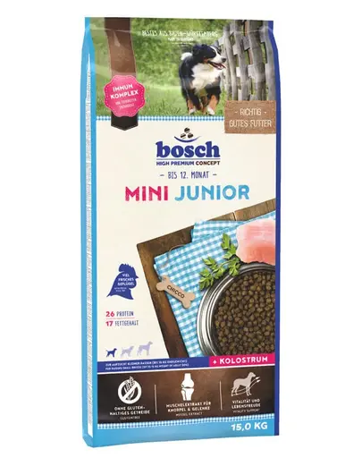 BOSCH Mini Junior Hrana uscata caini junior de talie mica, cu pasare 15 kg
